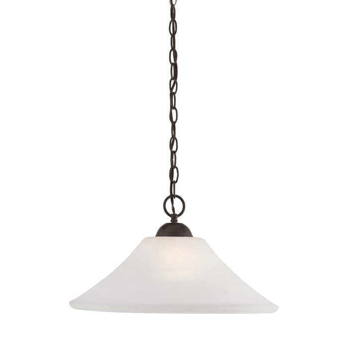 Atlas Lighting Elipse 18'' Wide 1Lt Pendant, Painted Bronze/White