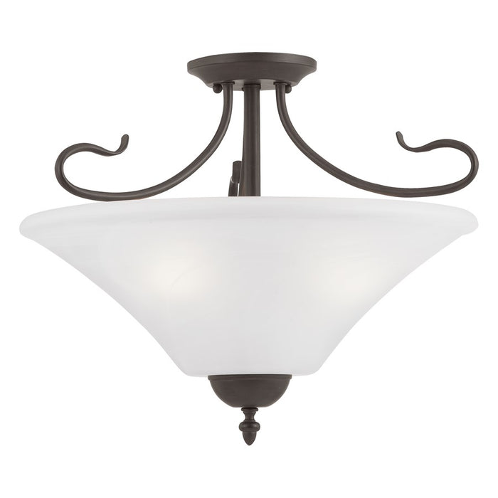 Atlas Lighting Elipse 19'' Wide 3Lt Pendant, Painted Bronze/White