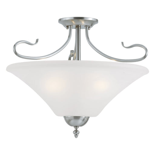 Atlas Lighting Elipse 19'' Wide 3Lt Pendant, Brushed Nickel/White