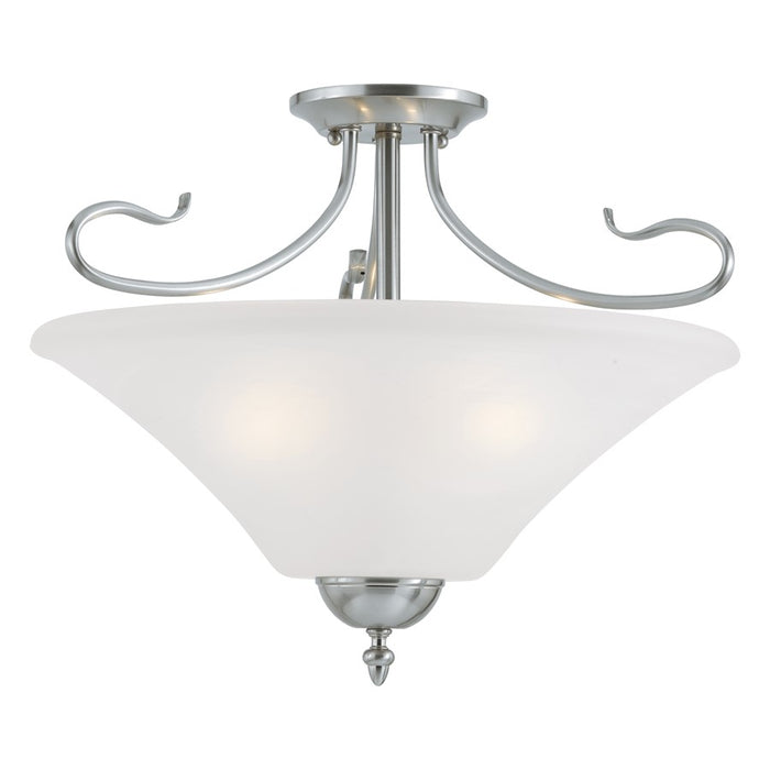 Atlas Lighting Elipse 19'' Wide 3Lt Pendant, Brushed Nickel/White
