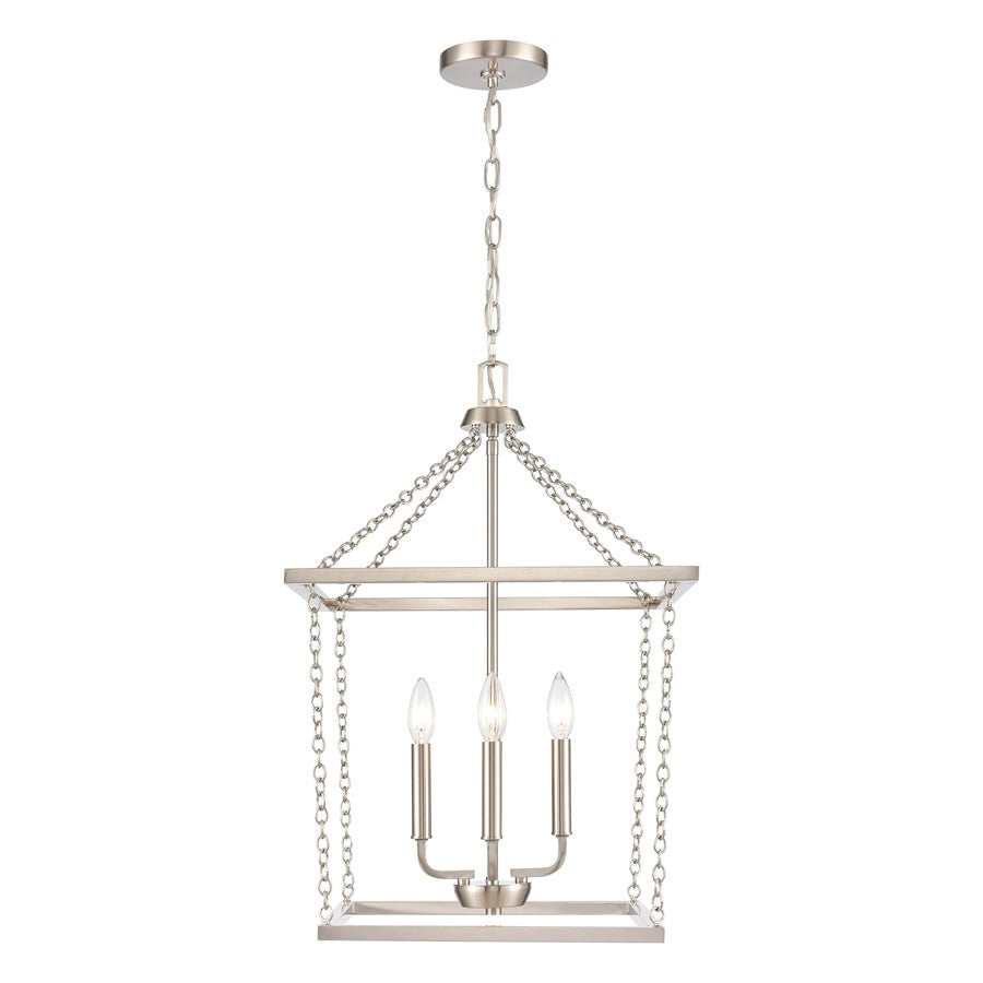 Atlas Lighting Emmett 17'' Wide 4Lt Pendant, Brushed Nickel