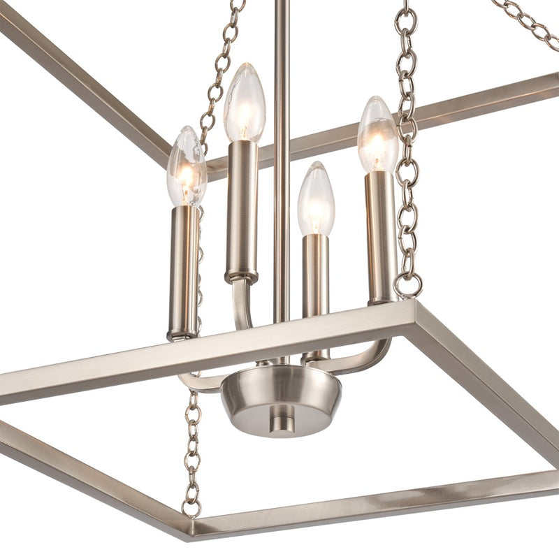 Atlas Lighting Emmett 17'' Wide 4Lt Pendant, Brushed Nickel