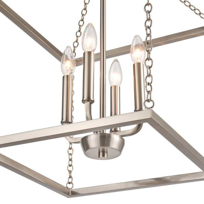 Atlas Lighting Emmett 17'' Wide 4Lt Pendant, Brushed Nickel