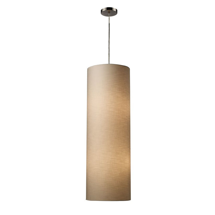 Atlas Lighting Fabric Cylinders 12''W 4Lt Pendant, NK/Beige/WH