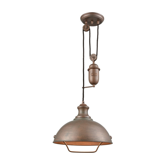 Atlas Lighting Farmhouse 14'' Wide 1Lt Pendant, Tarnished Brass