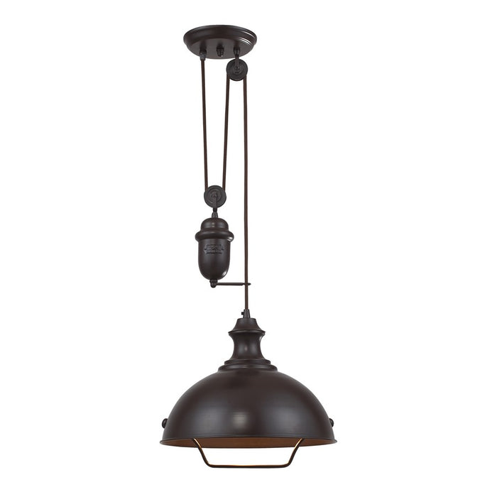 Atlas Lighting Farmhouse 14'' Wide 1Lt Pendant, Oiled Bronze