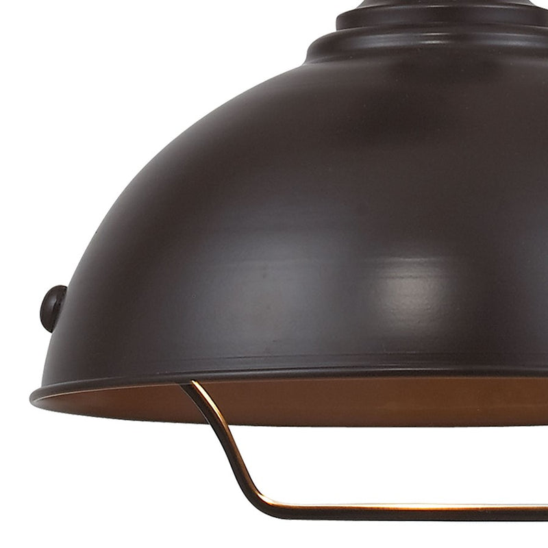 Atlas Lighting Farmhouse 14in 1-Light Pendant | Transitional Oil Rubbed Bronze Metal | Kitchen Island & Dining Room | Model CL11771-BZ