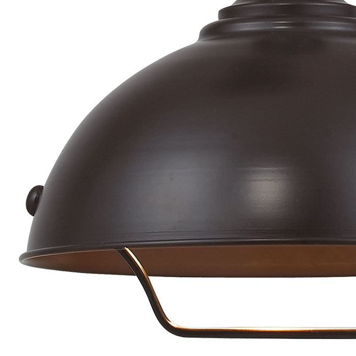 Atlas Lighting Farmhouse 14'' Wide 1Lt Pendant, Oiled Bronze