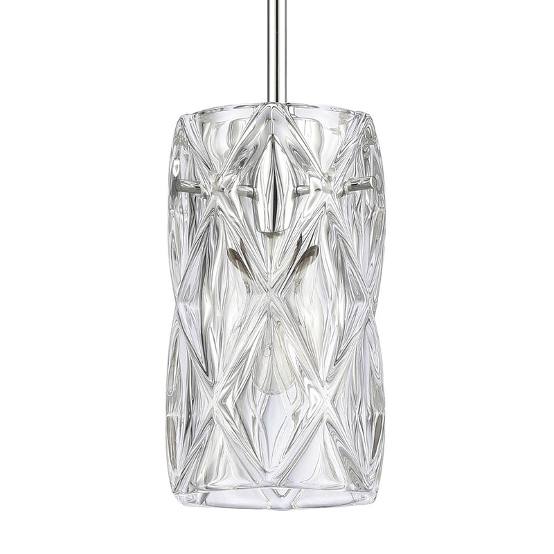 Atlas Lighting Forma de Crystal 17in 6-Light Pendant | Polished Chrome and Clear Textured Glass | Modern Dining Room & Living Room | Model CL11772-CH
