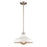 Atlas Lighting Grenville 13''W 1Lt Pendant, Brushed Nickel/White