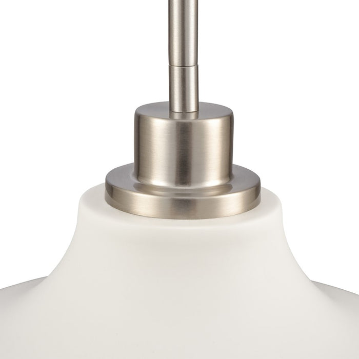 Atlas Lighting Grenville 13''W 1Lt Pendant, Brushed Nickel/White