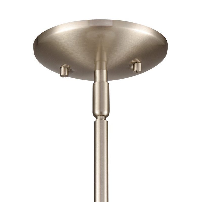 Atlas Lighting Grenville 13''W 1Lt Pendant, Brushed Nickel/White