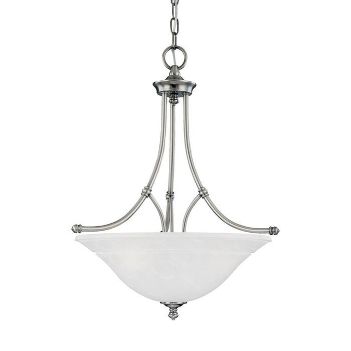 Atlas Lighting Harmony 21'' Wide 3Lt Pendant, Satin Pewter/White