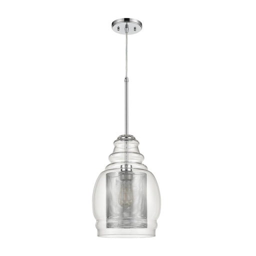 Atlas Lighting Herndon 11'' Wide 1Lt Pendant, Polished Chrome/Clear