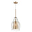 Atlas Lighting Herndon 11'' Wide 1Lt Pendant, Antique Gold/CLear
