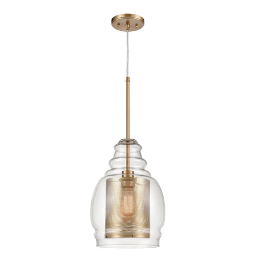 Atlas Lighting Herndon 11'' Wide 1Lt Pendant, Antique Gold/CLear