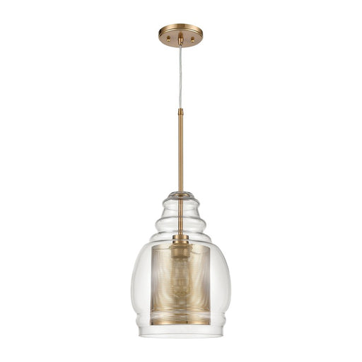 Atlas Lighting Herndon 11'' Wide 1Lt Pendant, Antique Gold/CLear
