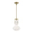 Atlas Lighting Izel 10'' Wide 1Lt Pendant, Antique Brass/White