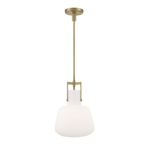 Atlas Lighting Izel 18'' Wide 1Lt Pendant, Antique Brass/White