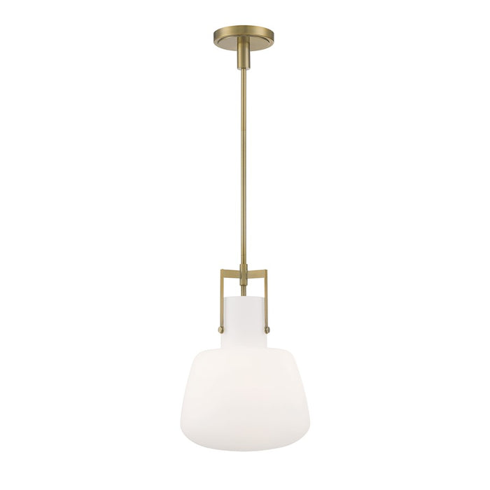 Atlas Lighting Izel 18'' Wide 1Lt Pendant, Antique Brass/White