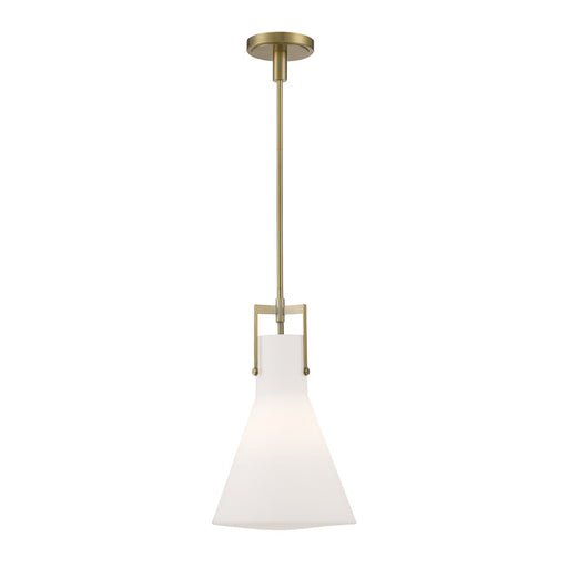 Atlas Lighting Izel 20'' Wide 1Lt Pendant, Antique Brass/White