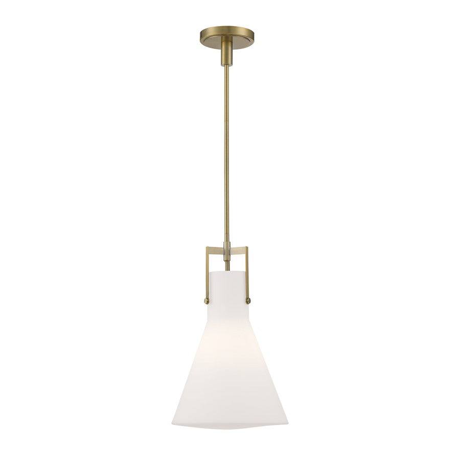 Atlas Lighting Izel 20'' Wide 1Lt Pendant, Antique Brass/White