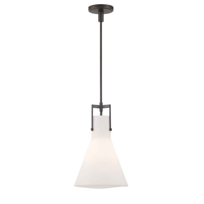 Atlas Lighting Izel 12in 1-Light Pendant | Transitional Oil Rubbed Bronze and Clear Glass | Kitchen Island & Dining Room | Model CL11781-BZ