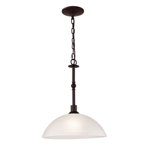 Atlas Lighting Jackson 14''W 1Lt Pendant, Oil Rubbed Bronze/White