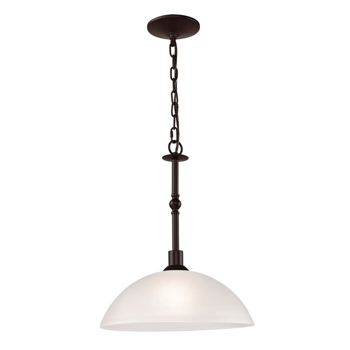 Atlas Lighting Jackson 14''W 1Lt Pendant, Oil Rubbed Bronze/White