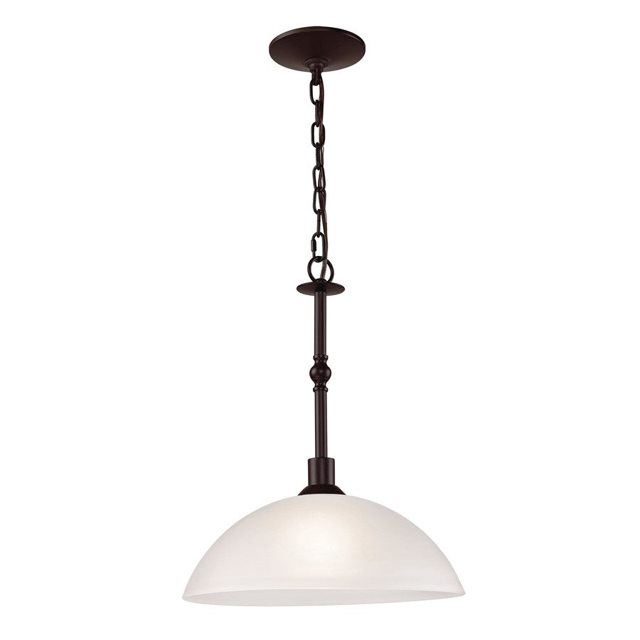 Atlas Lighting Jackson 14''W 1Lt Pendant, Oil Rubbed Bronze/White