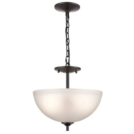 Atlas Lighting Jackson 14''W 2Lt Pendant, Oil Rubbed Bronze/White