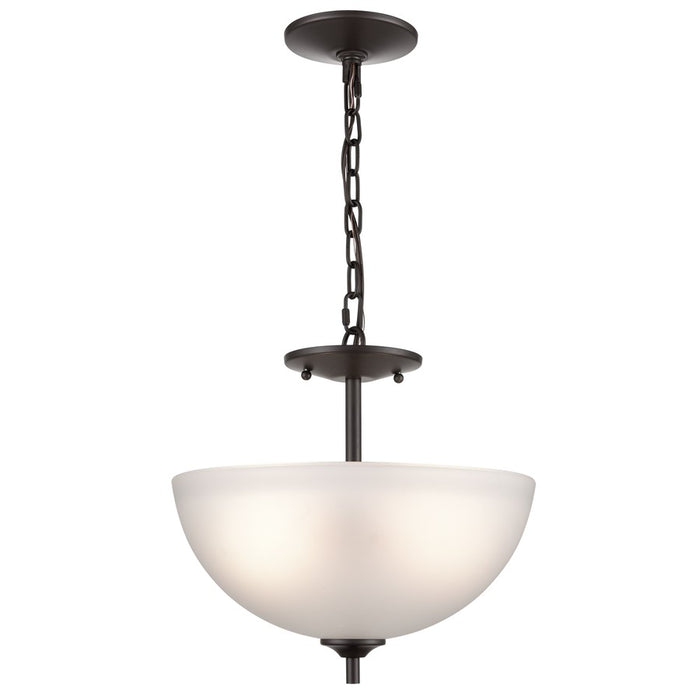 Atlas Lighting Jackson 14''W 2Lt Pendant, Oil Rubbed Bronze/White