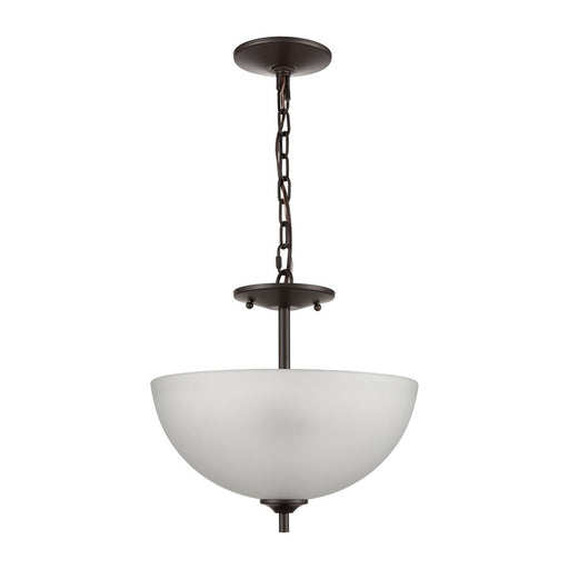 Atlas Lighting Jackson 14''W 2Lt Pendant, Oil Rubbed Bronze/White