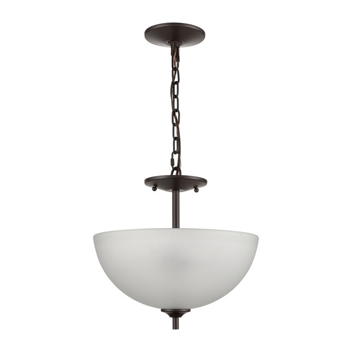 Atlas Lighting Jackson 14''W 2Lt Pendant, Oil Rubbed Bronze/White
