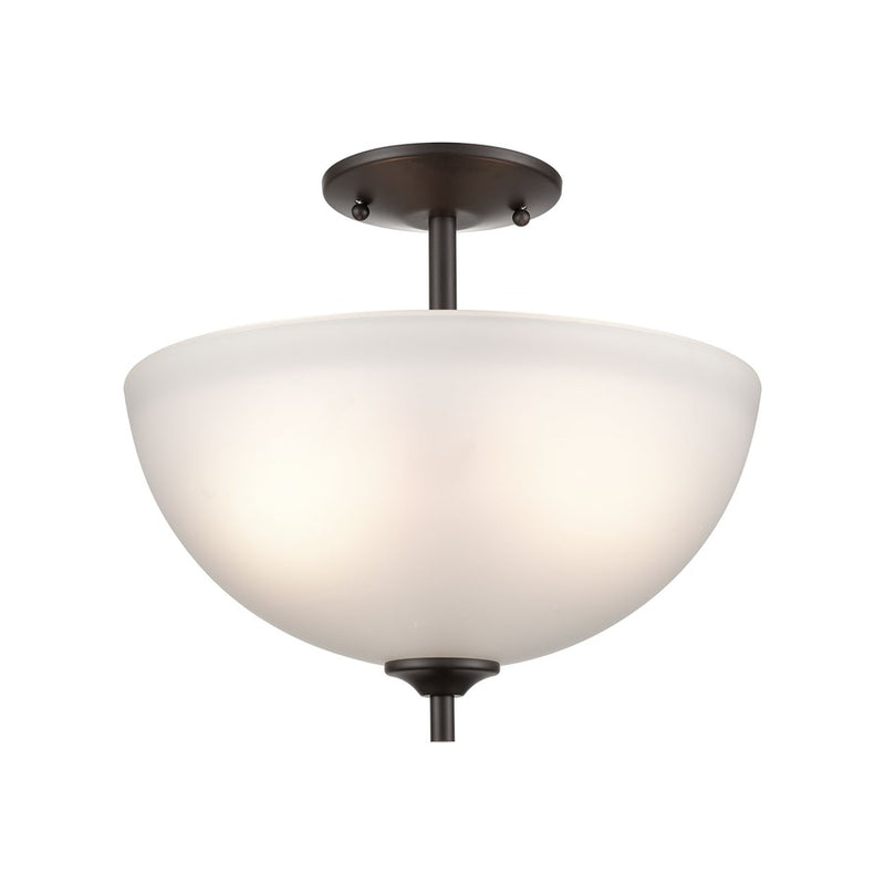 Atlas Lighting Jackson 14in 2-Light Pendant | Transitional Oil Rubbed Bronze and White Frosted Glass | Kitchen Island & Dining | Model CL11783-BZ