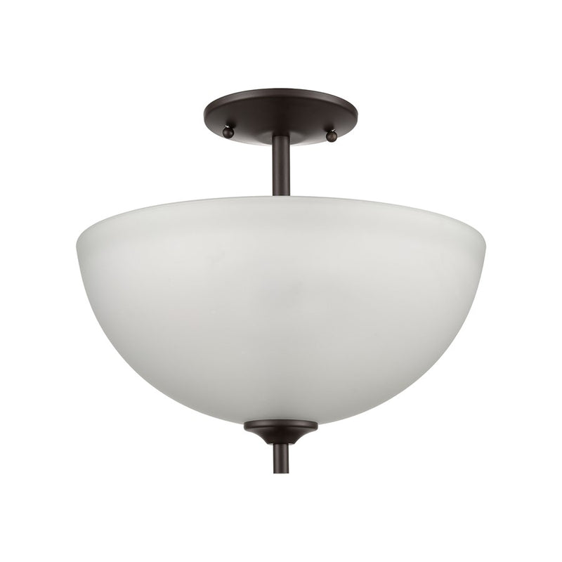 Atlas Lighting Jackson 14in 2-Light Pendant | Transitional Oil Rubbed Bronze and White Frosted Glass | Kitchen Island & Dining | Model CL11783-BZ