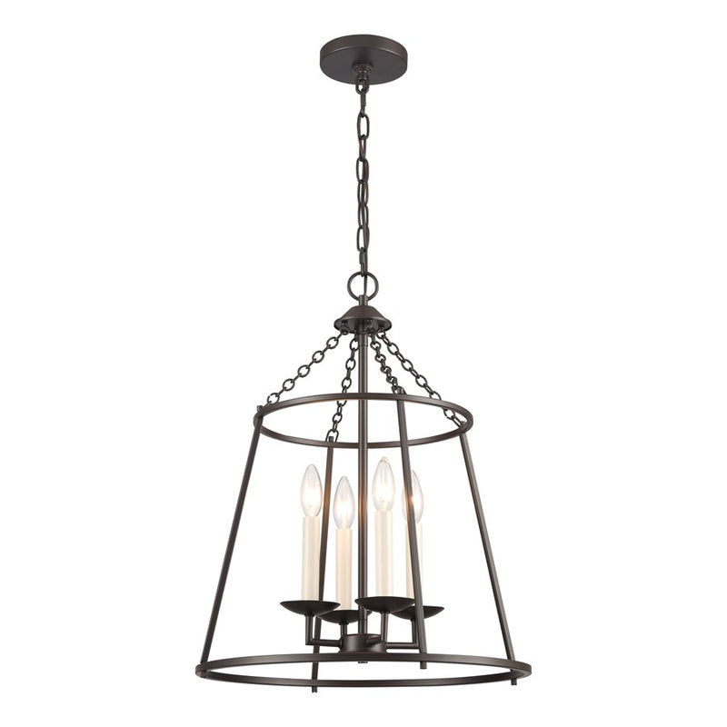 Atlas Lighting Joanie 17in 4-Light Pendant | Transitional Old Bronze Open Lantern | Kitchen Island & Dining Room | 17 x 17 x 22 in | Model CL11784-BZ