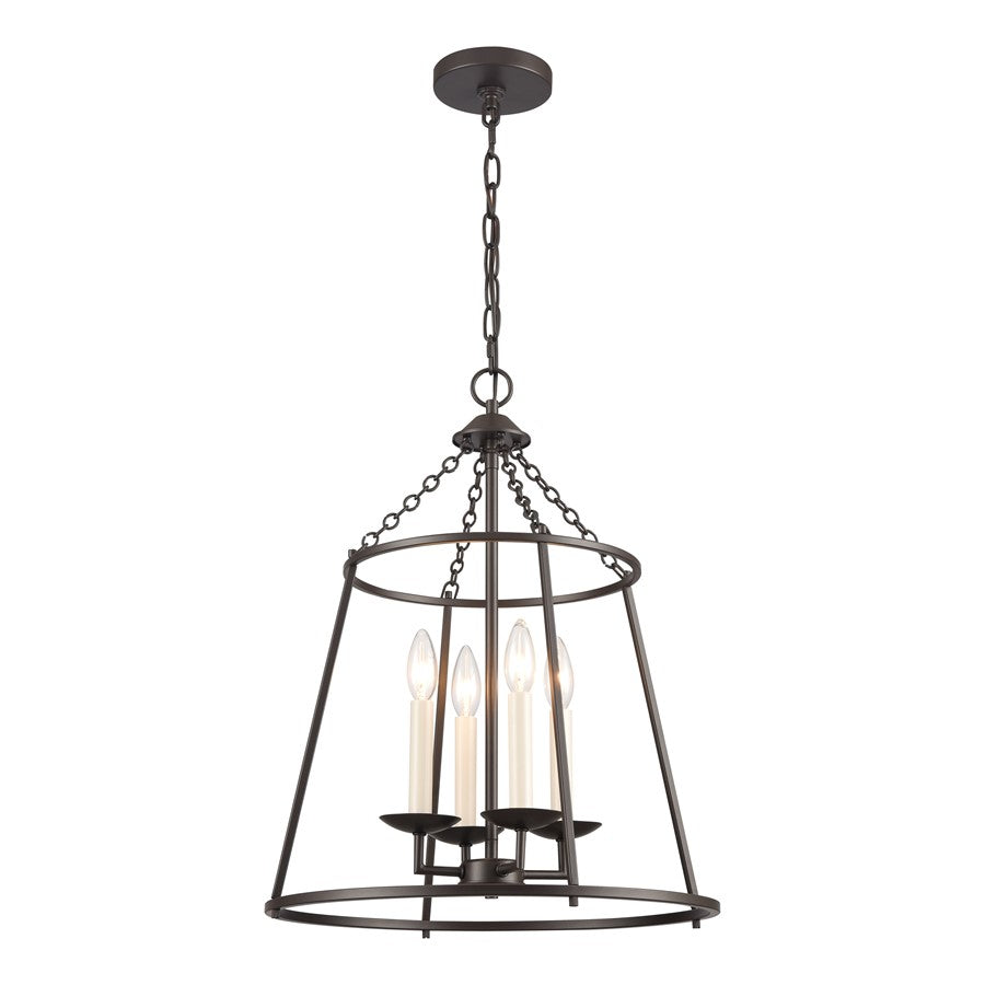 Atlas Lighting Joanie 17.25'' Wide 4Lt Pendant, Old Bronze
