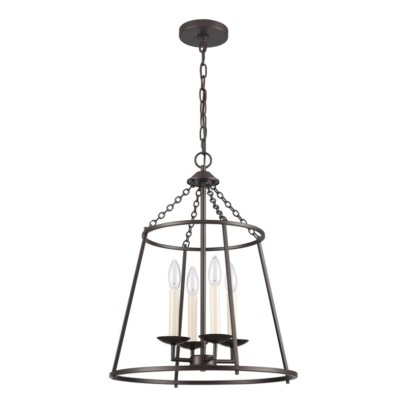 Atlas Lighting Joanie 17in 4-Light Pendant | Transitional Old Bronze Open Lantern | Kitchen Island & Dining Room | 17 x 17 x 22 in | Model CL11784-BZ