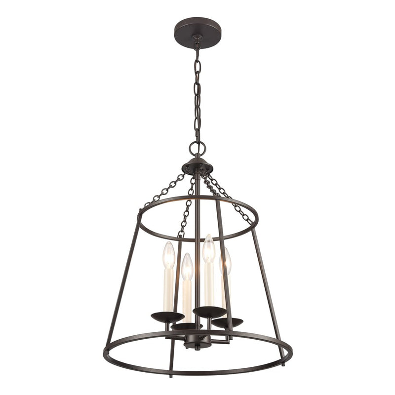 Atlas Lighting Joanie 17in 4-Light Pendant | Transitional Old Bronze Open Lantern | Kitchen Island & Dining Room | 17 x 17 x 22 in | Model CL11784-BZ