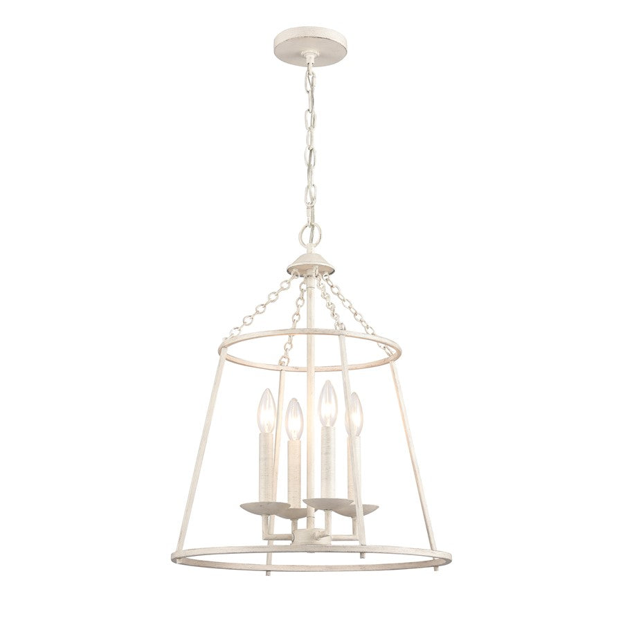 Atlas Lighting Joanie 17.25'' Wide 4Lt Pendant, Antique White