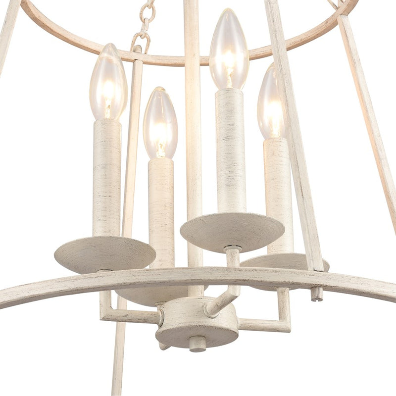 Atlas Lighting Joanie 17.25'' Wide 4Lt Pendant, Antique White