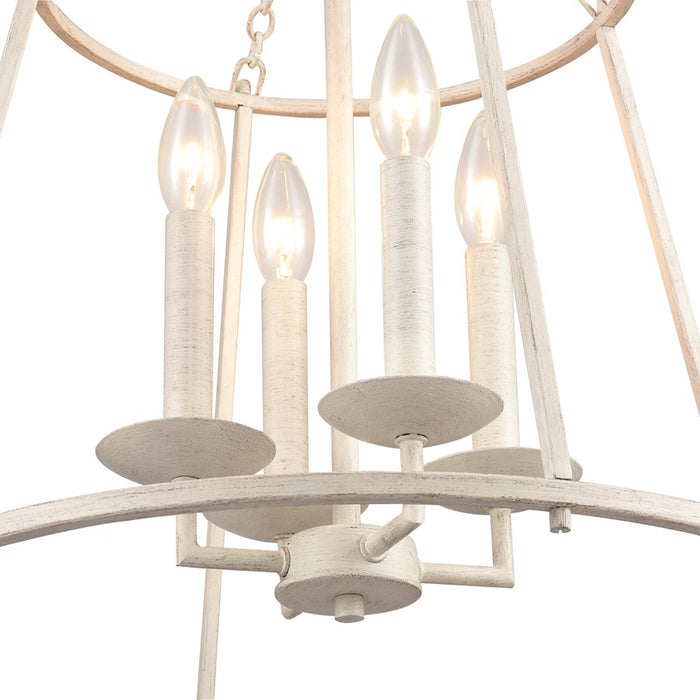 Atlas Lighting Joanie 17.25'' Wide 4Lt Pendant, Antique White
