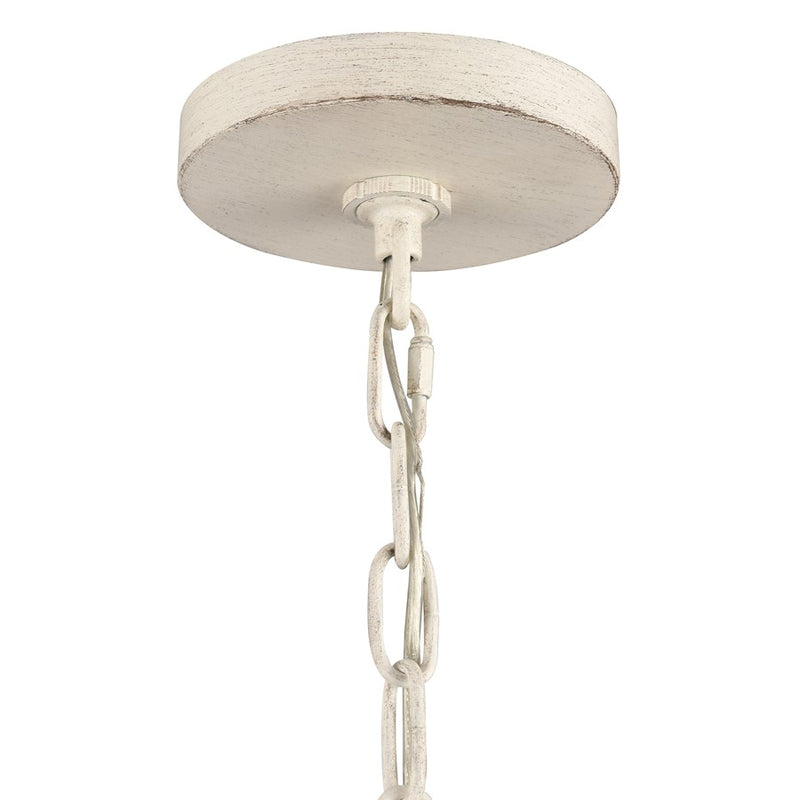 Atlas Lighting Joanie 17in 4-Light Pendant | Transitional Antique White Open Lantern | Kitchen Island & Dining Room | Model CL11784-WH