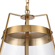 Atlas Lighting Judy 16in 3-Light Pendant | Transitional Satin Brass and Clear Glass | Kitchen Island & Dining Room | Model CL11785-BS