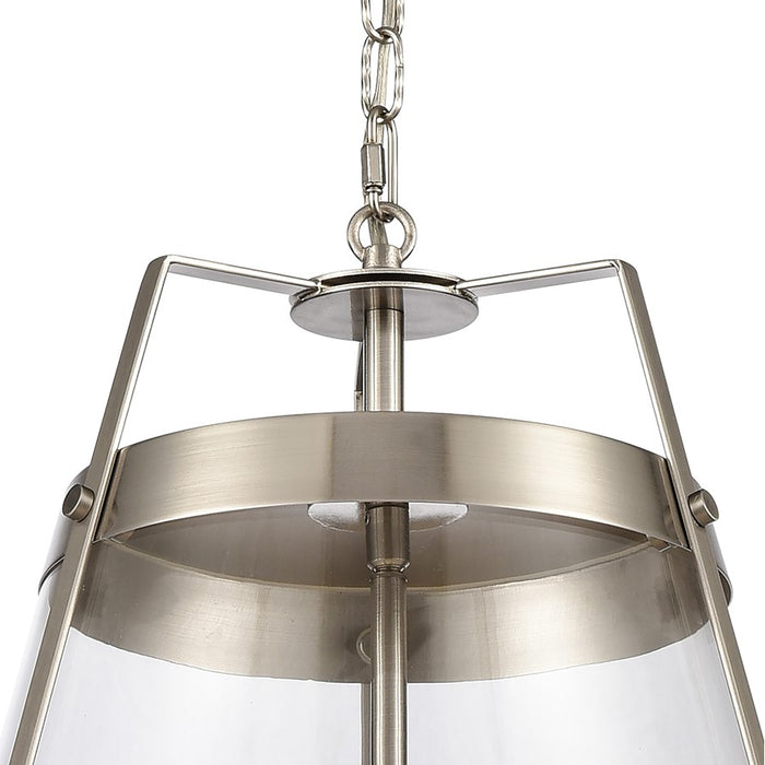 Atlas Lighting Judy 16'' Wide 3Lt Pendant, Satin Nickel/Clear
