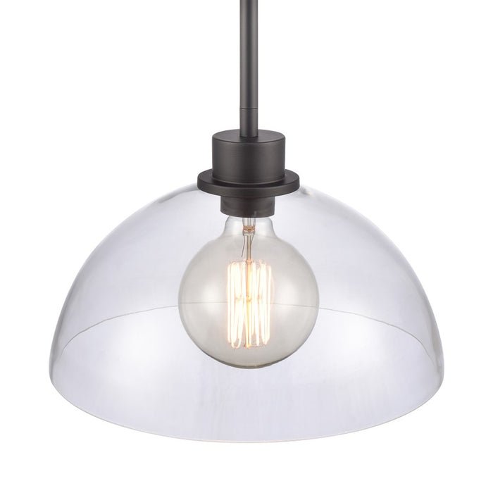 Atlas Lighting Julian 14'' Wide 1Lt Pendant, Matte Black/Clear