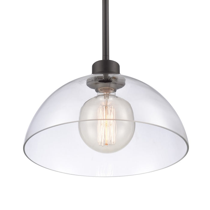 Atlas Lighting Julian 14'' Wide 1Lt Pendant, Matte Black/Clear