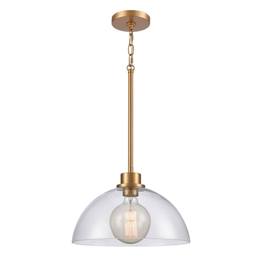 Atlas Lighting Julian 14'' Wide 1Lt Pendant, Brushed Gold/Clear