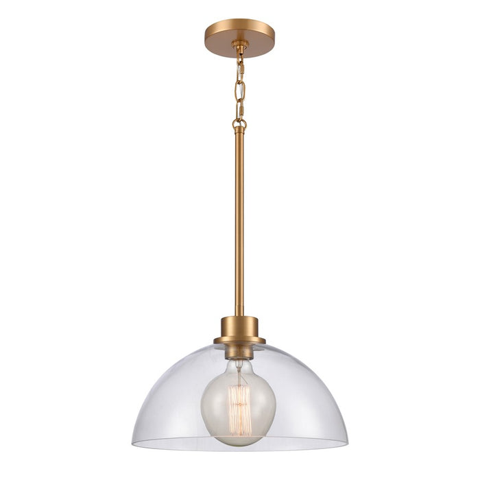Atlas Lighting Julian 14'' Wide 1Lt Pendant, Brushed Gold/Clear